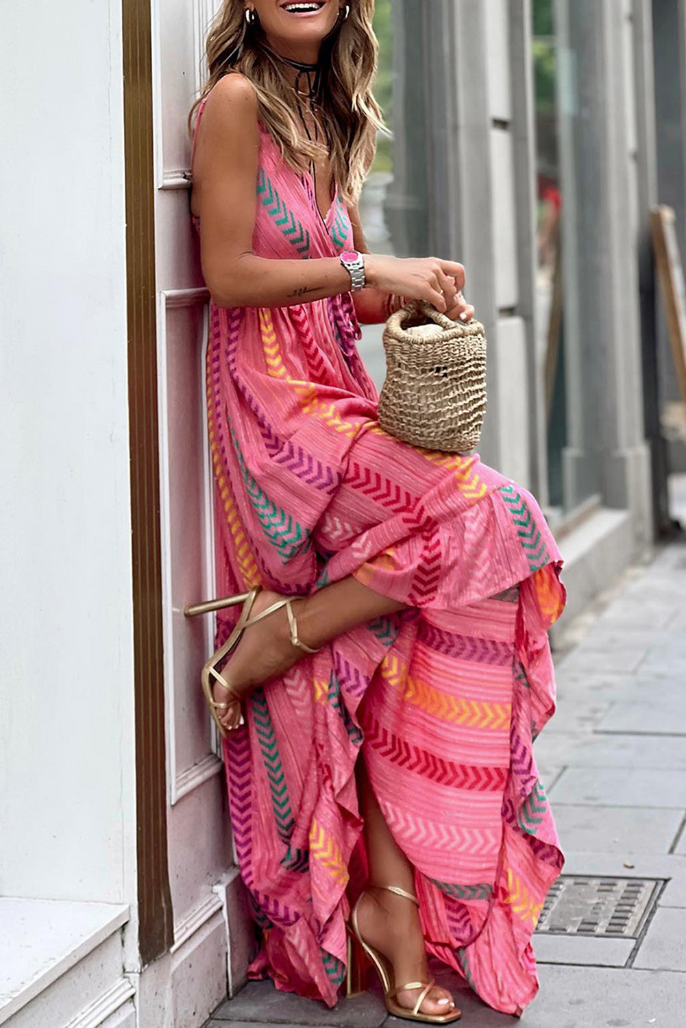 Robe longue rose - Tatieonline
