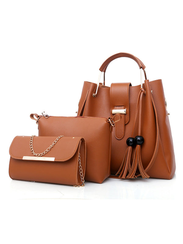 Handbag Fashion One Shoulder Bucket Ladies Luggage Bag Three-Piece Set Tatieonline