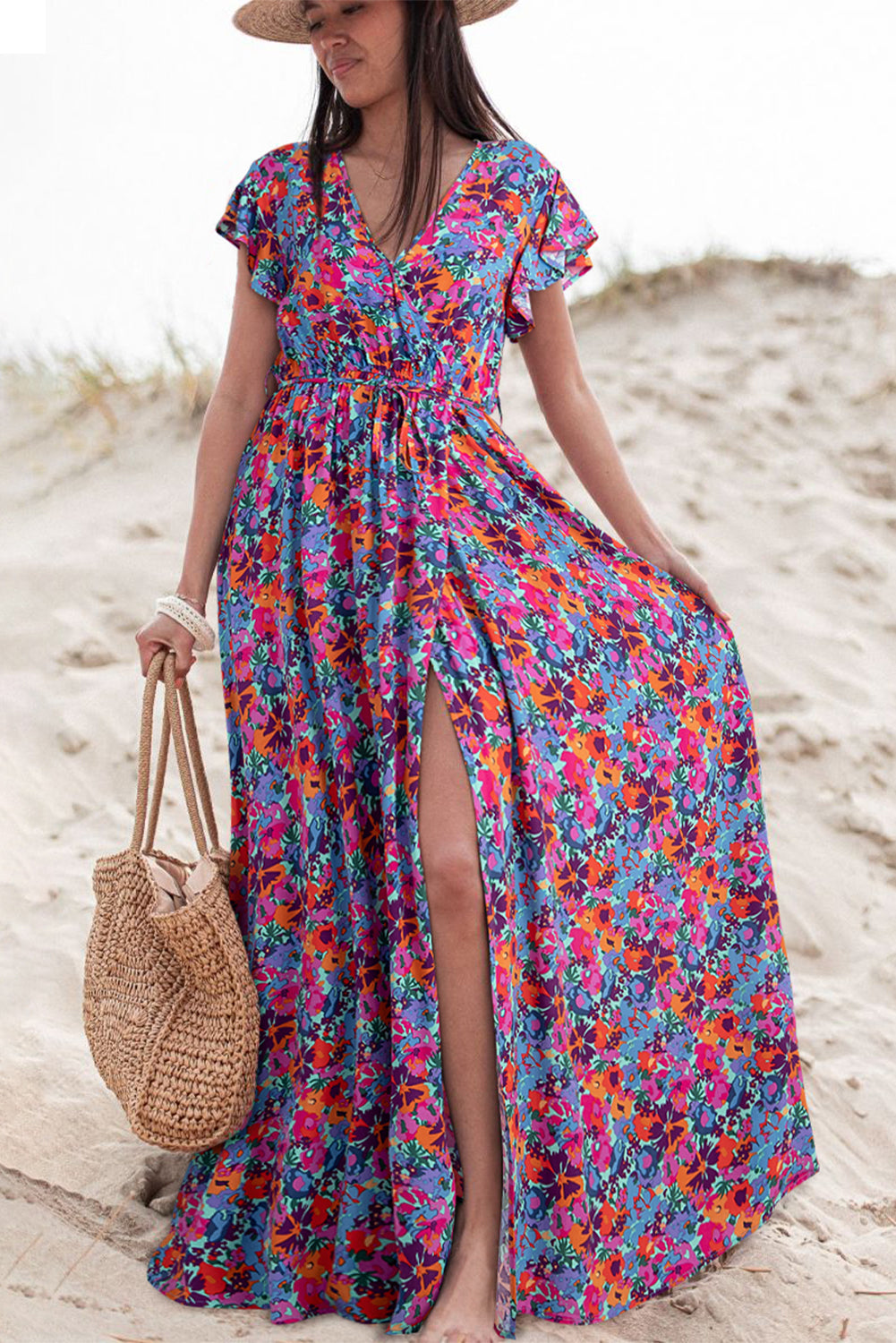 Robe bleu floral