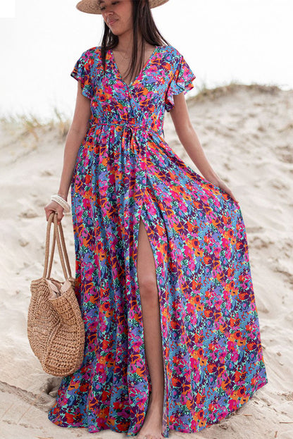 Robe bleu floral