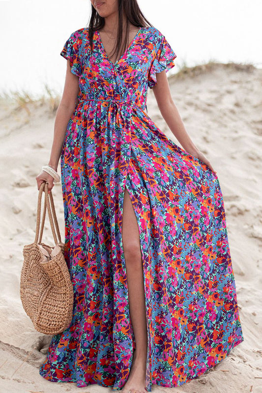 Robe bleu floral