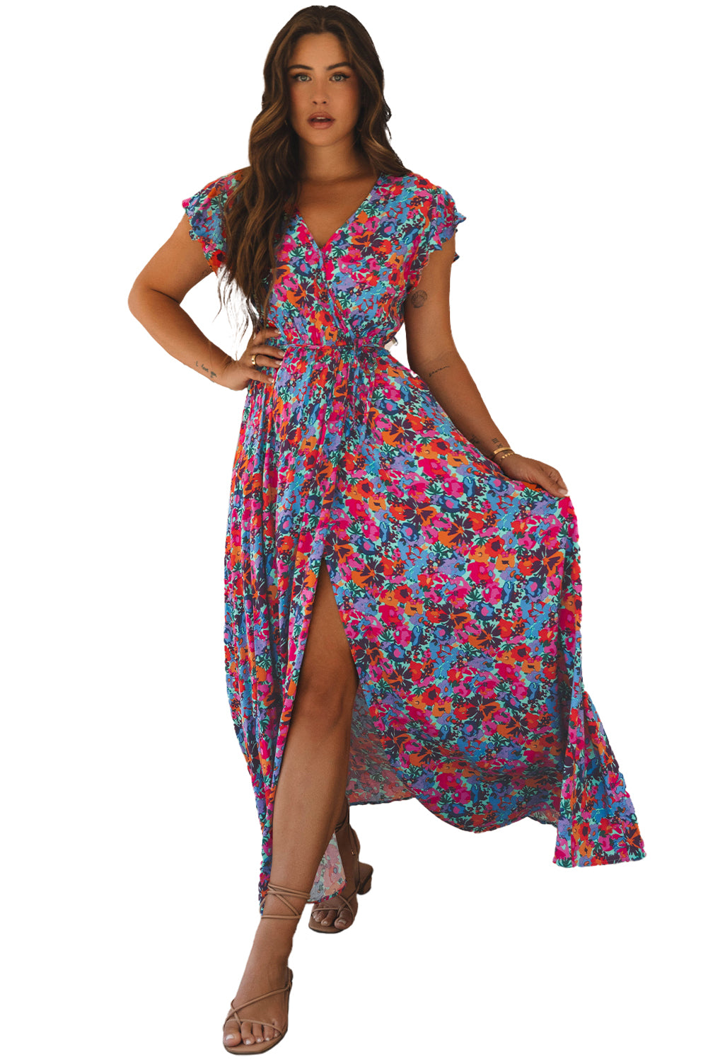 Robe bleu floral