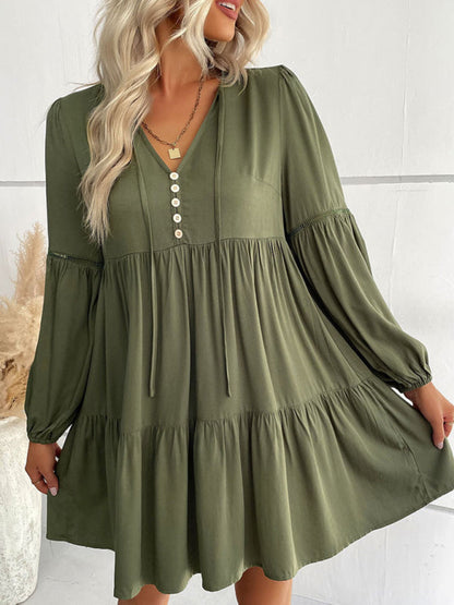 Robe  unie manches longues - Tatieonline