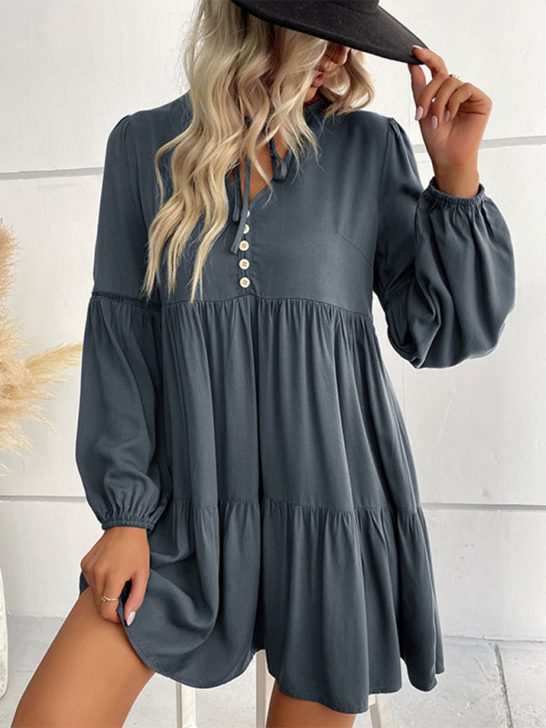 Robe  unie manches longues - Tatieonline