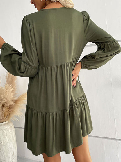 Robe  unie manches longues - Tatieonline