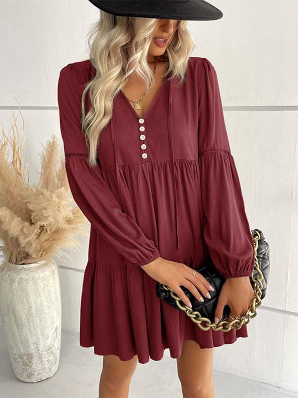 Robe  unie manches longues - Tatieonline