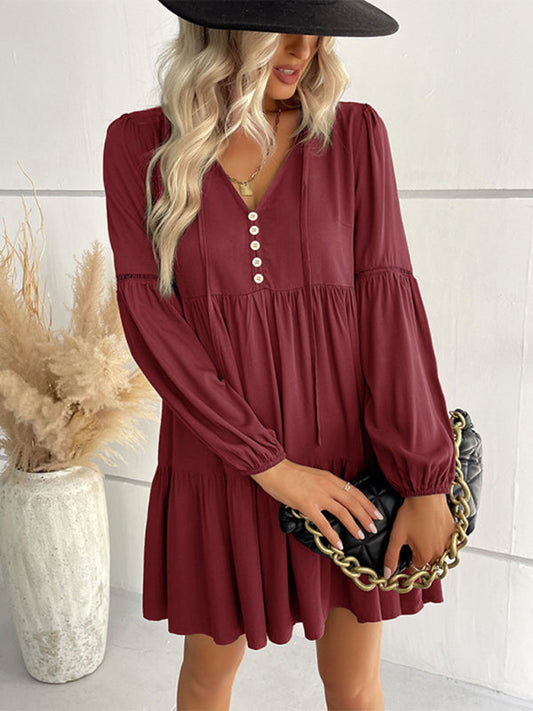 Robe  unie manches longues - Tatieonline