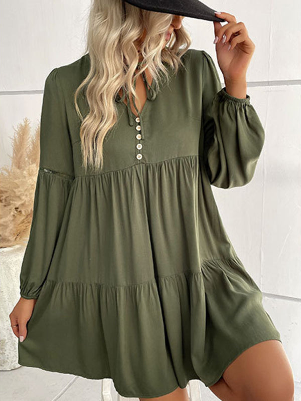 Robe  unie manches longues - Tatieonline
