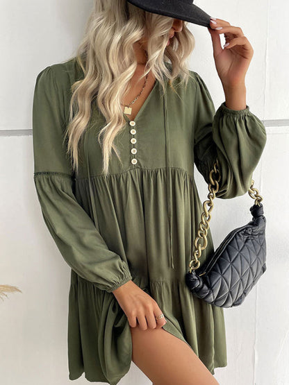 Robe  unie manches longues - Tatieonline