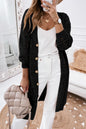 Khaki Hollow-out Openwork Knit Cardigan - Tatieonline