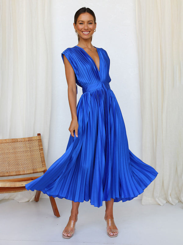 Robe plissée satinée - Tatieonline