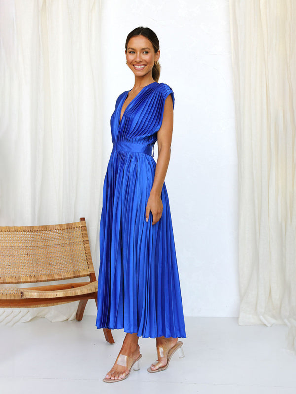Robe plissée satinée - Tatieonline