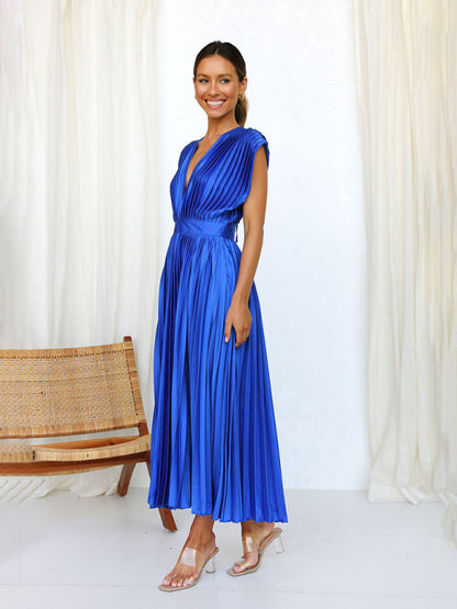 Robe plissée satinée - Tatieonline