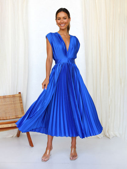 Robe plissée satinée - Tatieonline