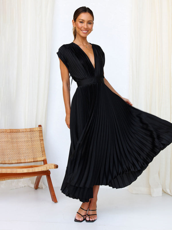 Robe plissée satinée - Tatieonline