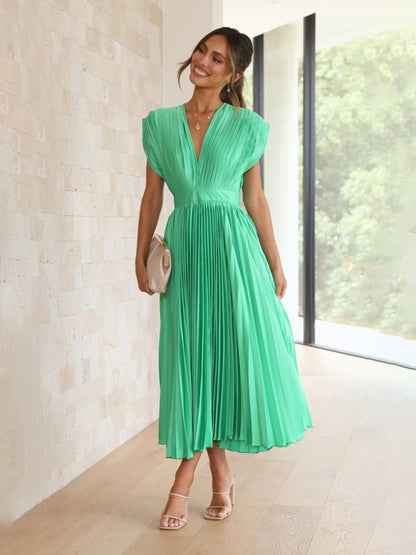 Robe plissée satinée - Tatieonline