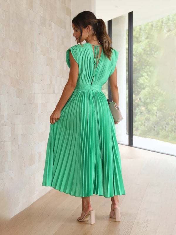 Robe plissée satinée - Tatieonline
