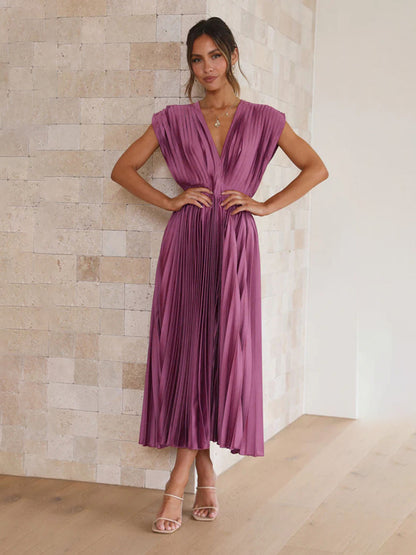 Robe plissée satinée - Tatieonline