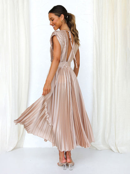 Robe plissée satinée - Tatieonline