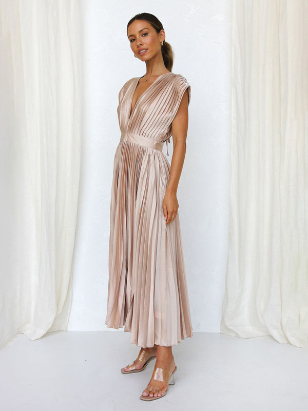 Robe plissée satinée - Tatieonline