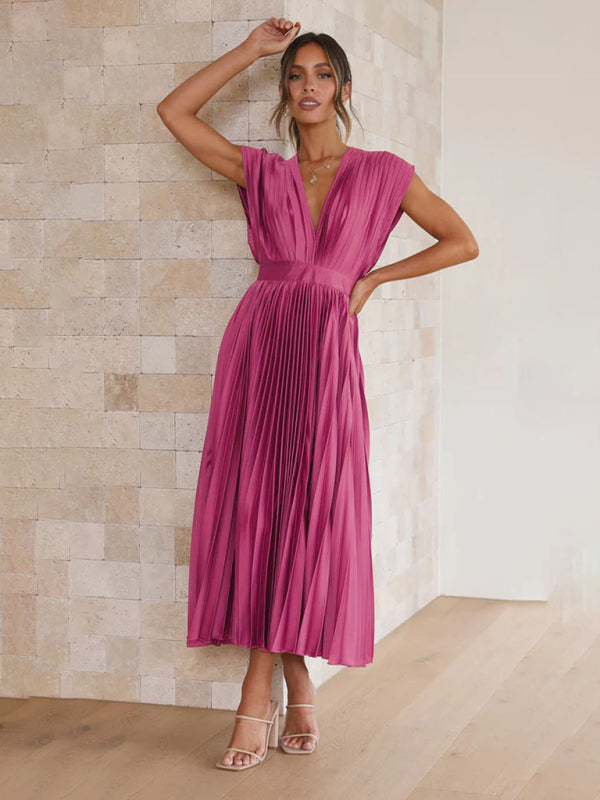 Robe plissée satinée - Tatieonline