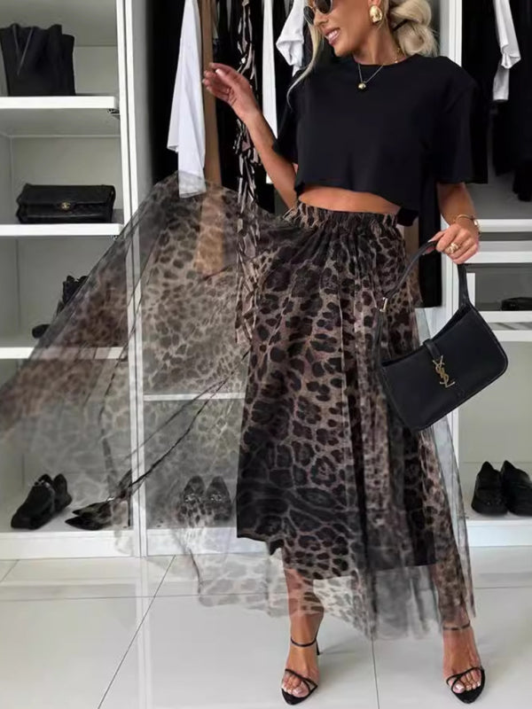 Jupe tulle leopard