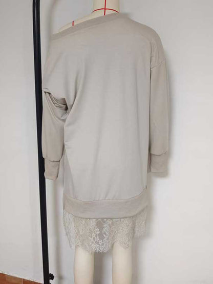 Robe pull dentelle